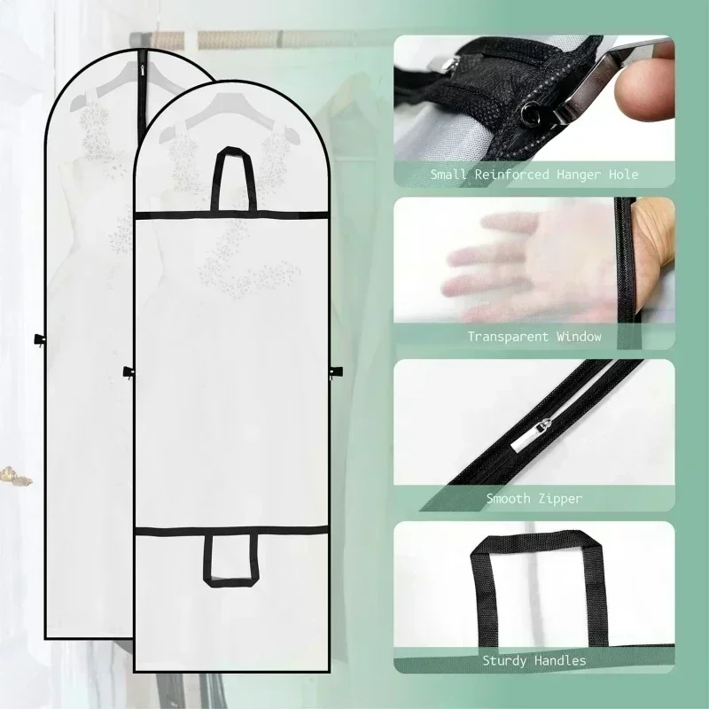 Wedding Dress Cover Garment Bags for Dress Jacket Clothes Coat Dustproof Protector Cover Clothes Dust Travel Bag 60x180cm clothes dust cover