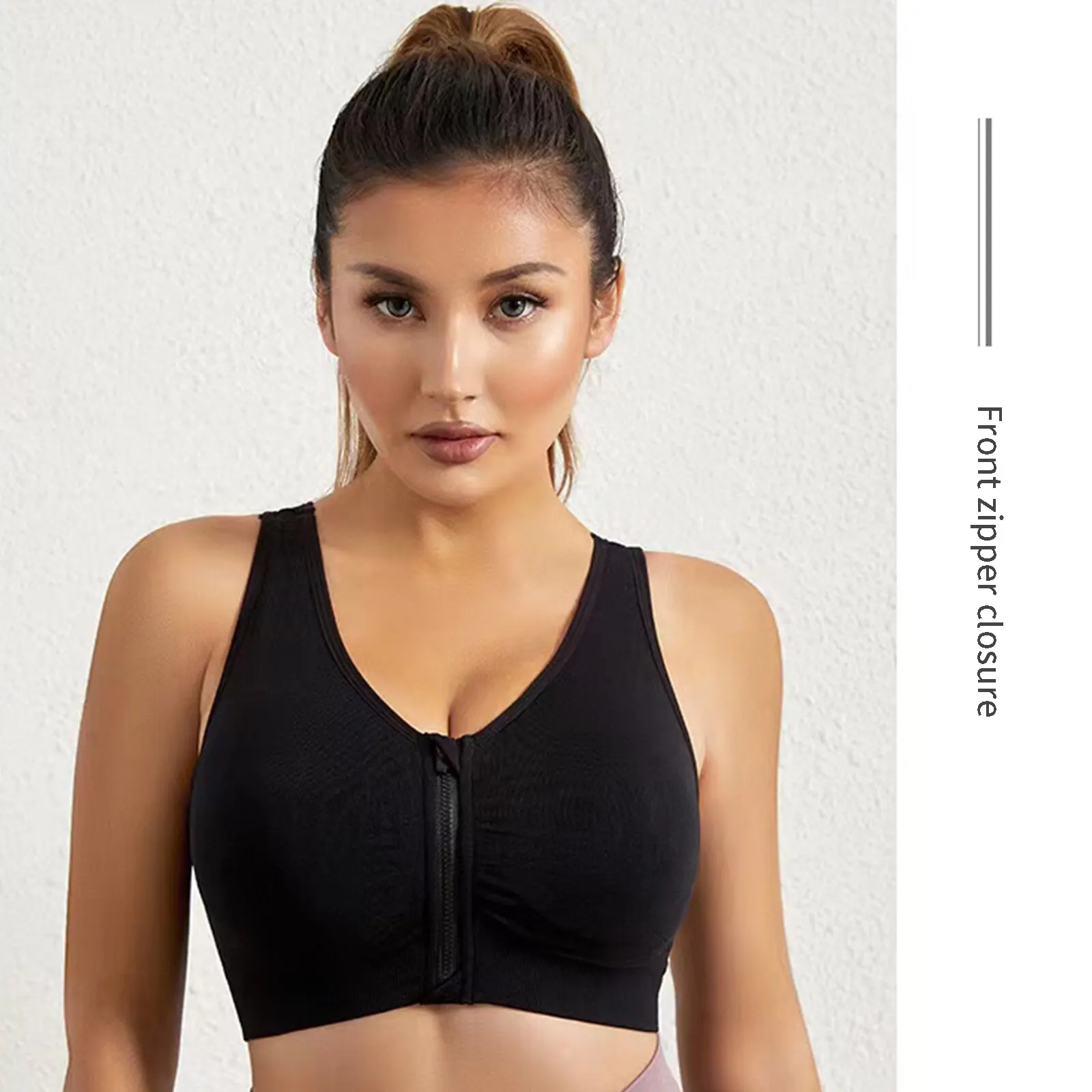 Women Seamless Bra Underwear Camisole Crop Top Free Size Front Zipper Breathable Sports Fitness Yoga Casual