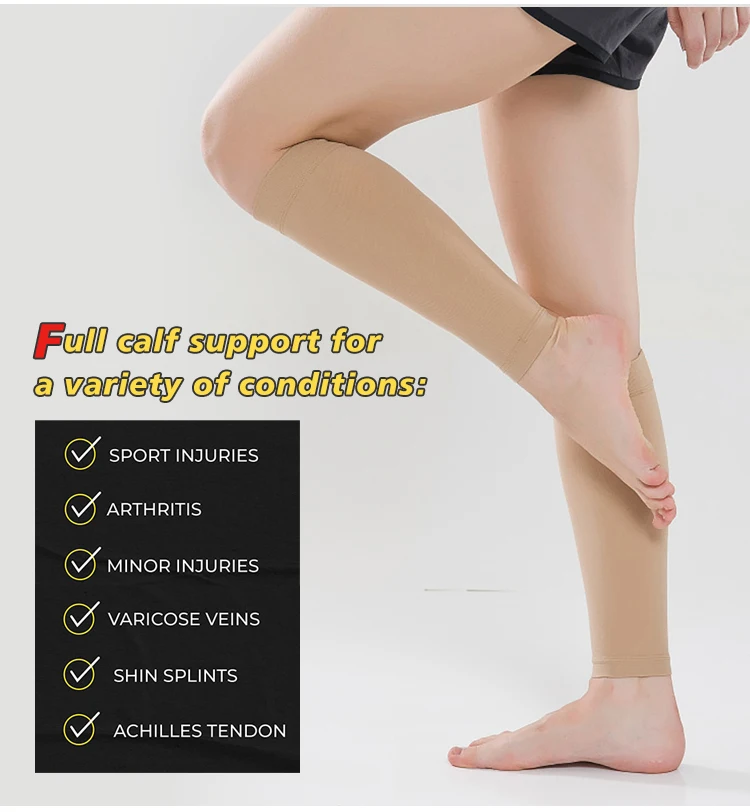 Plus Size S-7XL Running Athletics Compression Sleeves Leg Calf Men 30-40mmHg Toeless Stockings Medical Varicose Veins Sock calf compression sleeves calf compression sleeve