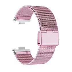 Stainless Steel Mesh Bracelet Watchband - Elegant Metal Accessory - Huawei Fit 4 Pro (Pink S)