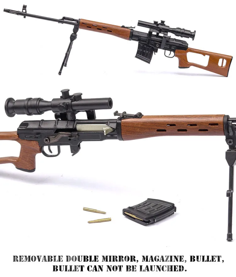 1/3 Miniature SVD Dragunov Toy Gun Model 1:3 Scale Diecast Metal Die cast metal & plastic parts Build Kit 3