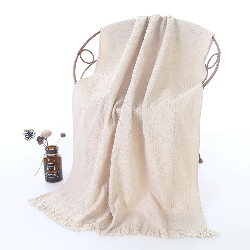 

2 Pcs Hand Bath Tassel Towel Set Bathroom for Men Women 34*74 70*140 CM 100% Cotton Adults Free Shipping