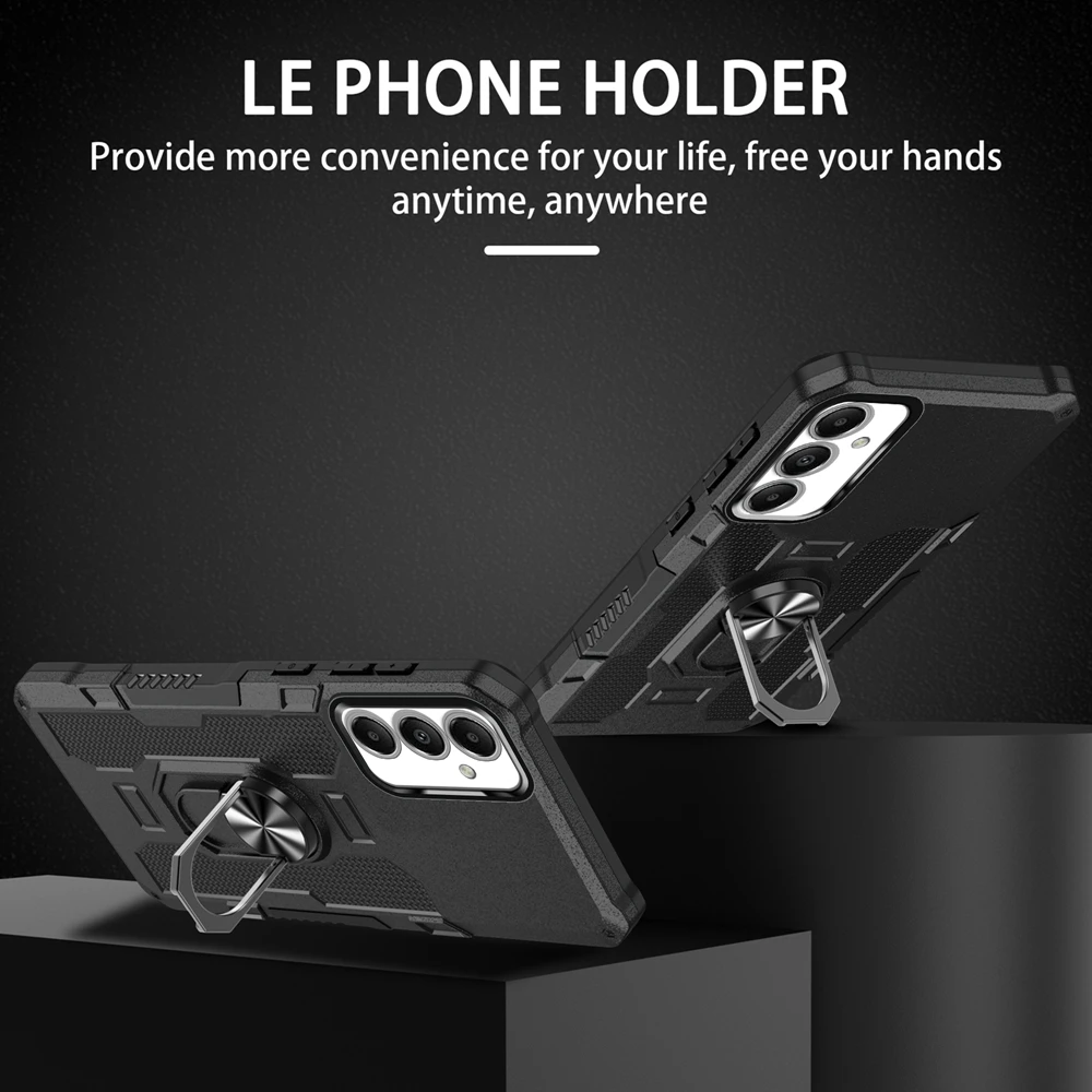 Magnetic Armor Case with Ring Holder - Durable Phone Cover
