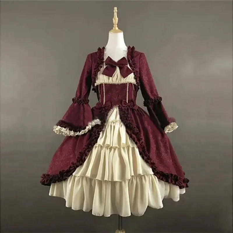 Lolita Dress Lolita Cosplay Costumes Strawberry Victorian Medieval Retro Gothic Court Dress Square Neck Waist Spliced