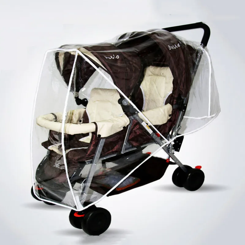 Infant Stroller Raincoat for Twins Baby Pushchairs Rain Cover Clear Stroller Raincoat Wind Dust Shield Stroller Accessories Stroller Rain Cover