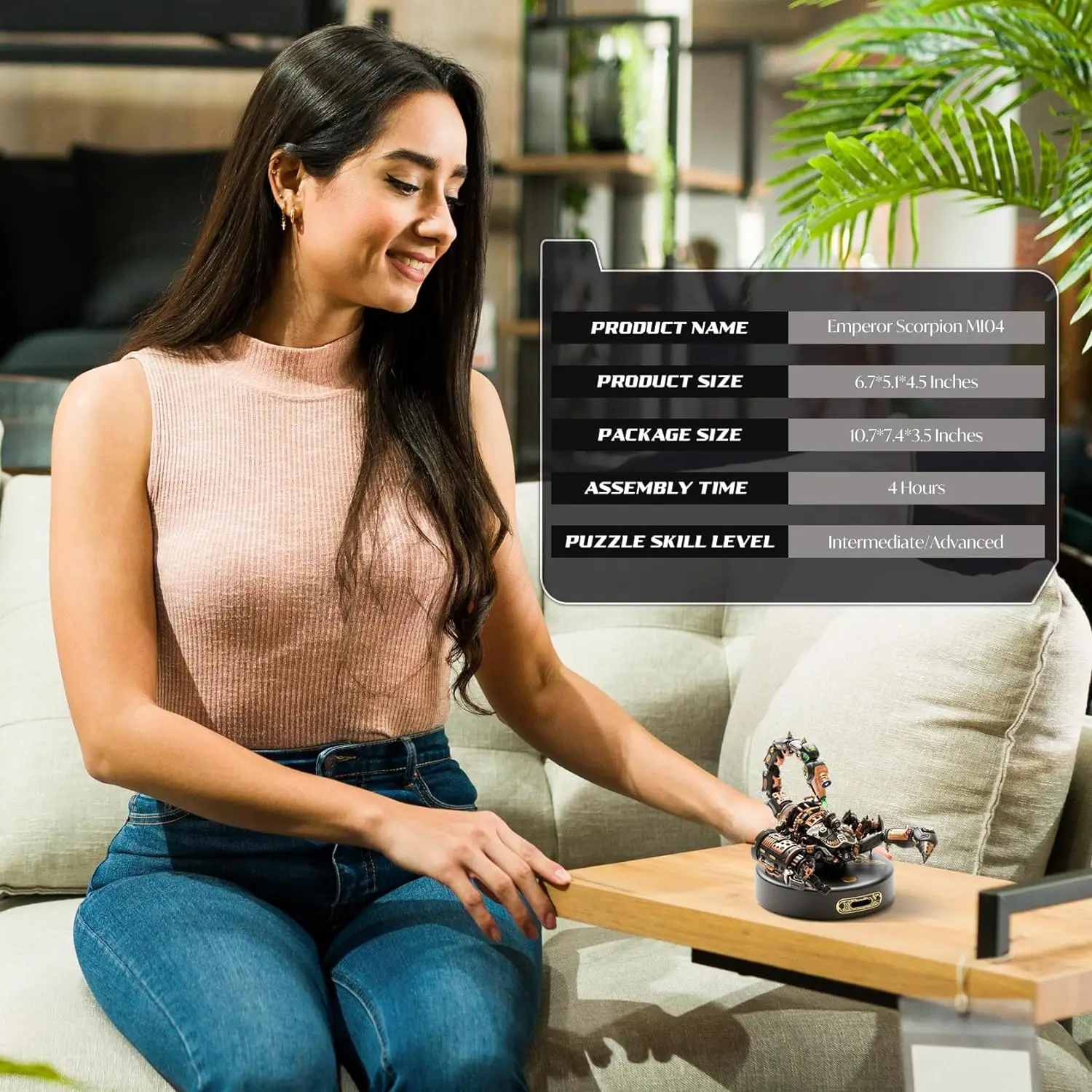 Robotime Rokr 3D Metal Puzzle Emperor Scorpion with LED Light of