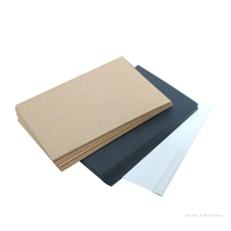 

M17F 50 Sheets Blank Paper Cards for Drawing Greeting Card/Invitation Making, Blank Kraft Paper Card Printable Postcard Paper