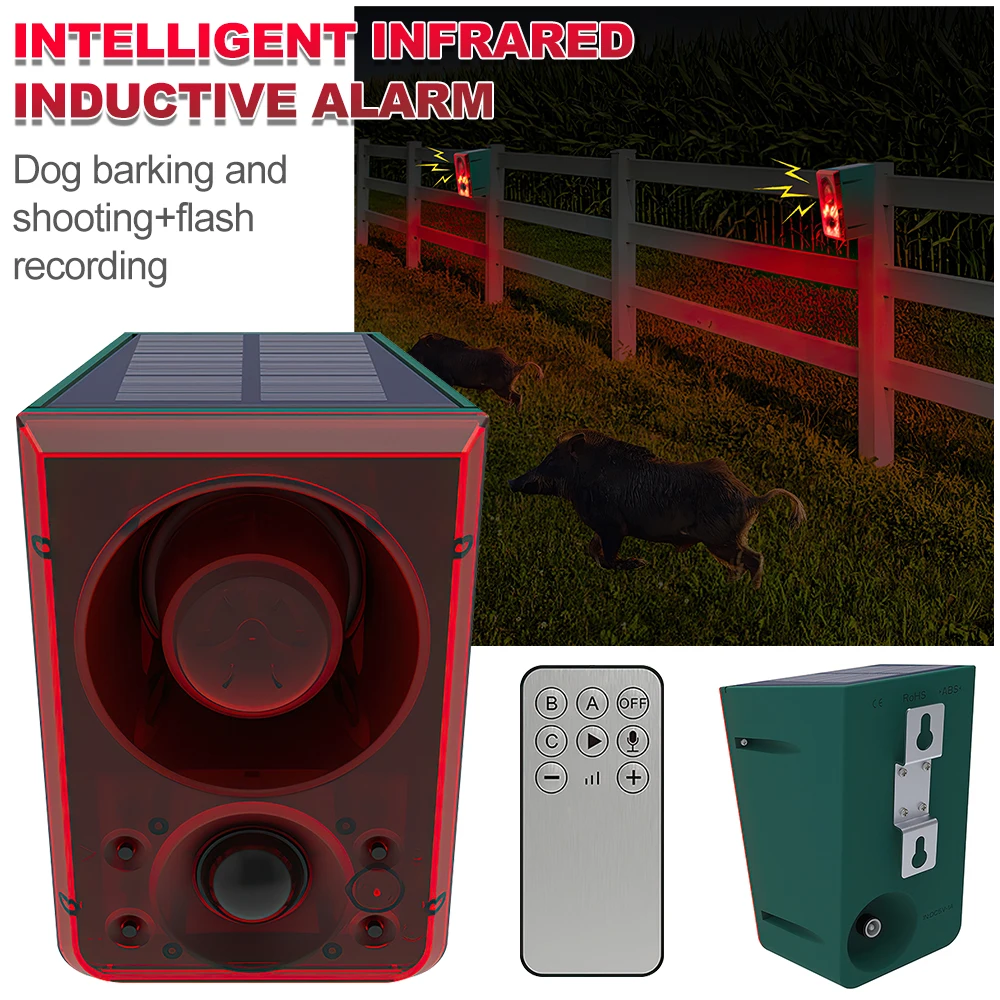 SolarPoweredAnimalRepellerInfraredMotionSensorDetectorAlarm