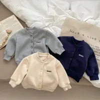 2024 Autumn Winter New Baby Boy Warm Coat Infant Letter Embroidery Cotton Jacket Girls Casual Cardigan Sweatshirt Kids Clothes 1