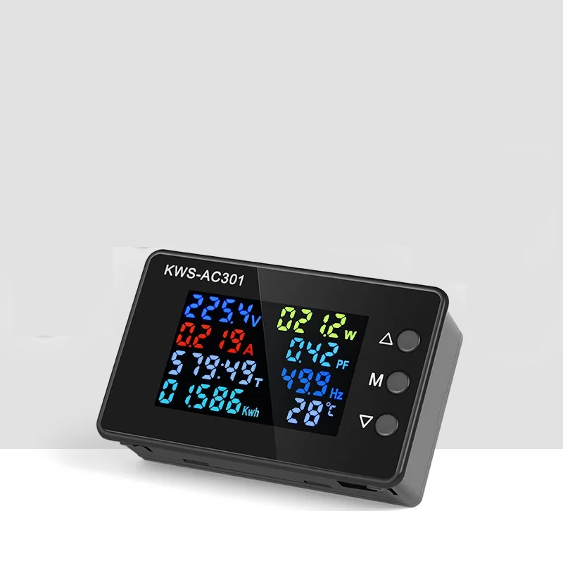 

AC50-300V ,0-20/100A LED Digital Voltmeter 8 in 1 Wattmeter Ampermeter energy meter parts Power energy meter can reset