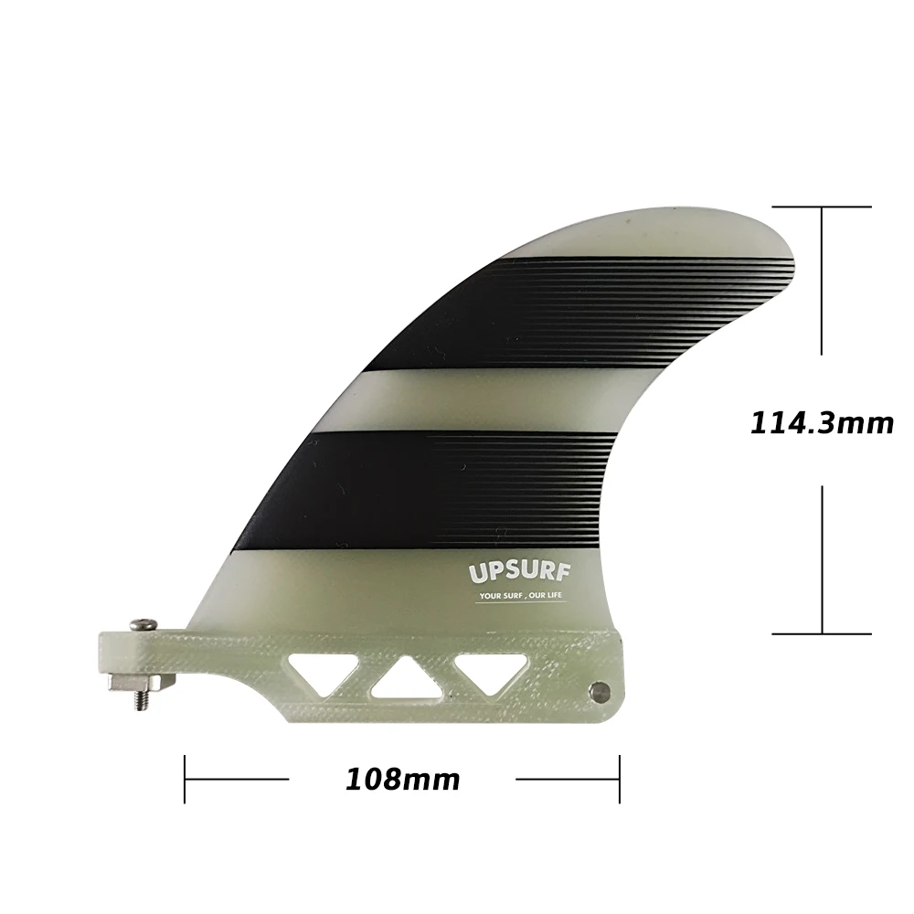 Surfboard Fin 4.5inch Center Surfing Fin For Longboard Single Gray/Clear Quilha Paddle Board SUP Board Small Central surfboard fin