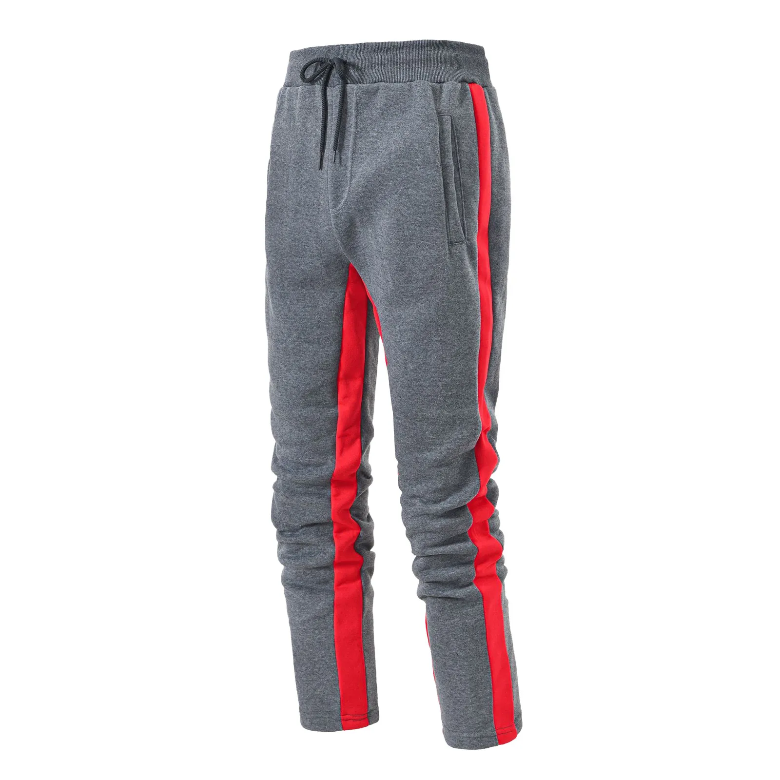 Pantalones de correr para hombre, pantalón largo de Fitness, culturismo, gimnasio, rayas laterales, con cremallera, informal, a la moda, primavera y otoño