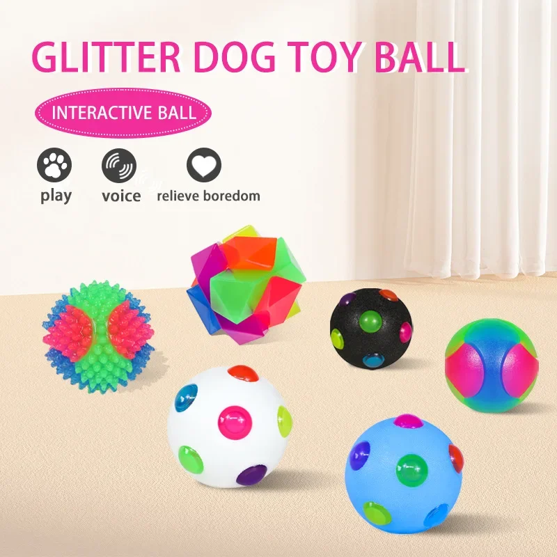 Hot Selling Small Dog Flash Pet Ball TPR Three Color Glowing Elastic Ball Training Interactive Throwing Dog Ball Dog Toys For Hot Selling Small Dog Flash Pet Ball TPR Three Color Glowing Elastic Ball Training Interactive Throwing Dog Ball Dog Toys For