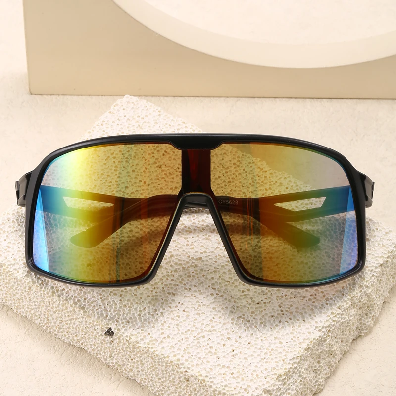 Unisex Oversized Mirror Sports Sunglasses with UV Protection