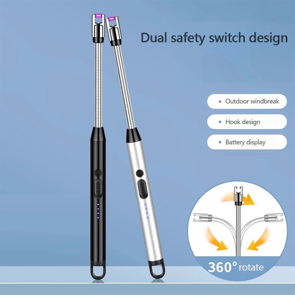 Description Picture 3 of itemKitchen USB Electric Arc Lighter Rechargeable Windproof BBQ Flameless Plasma Candle Long Lighters Hose Gas Stove Ignition Gun
