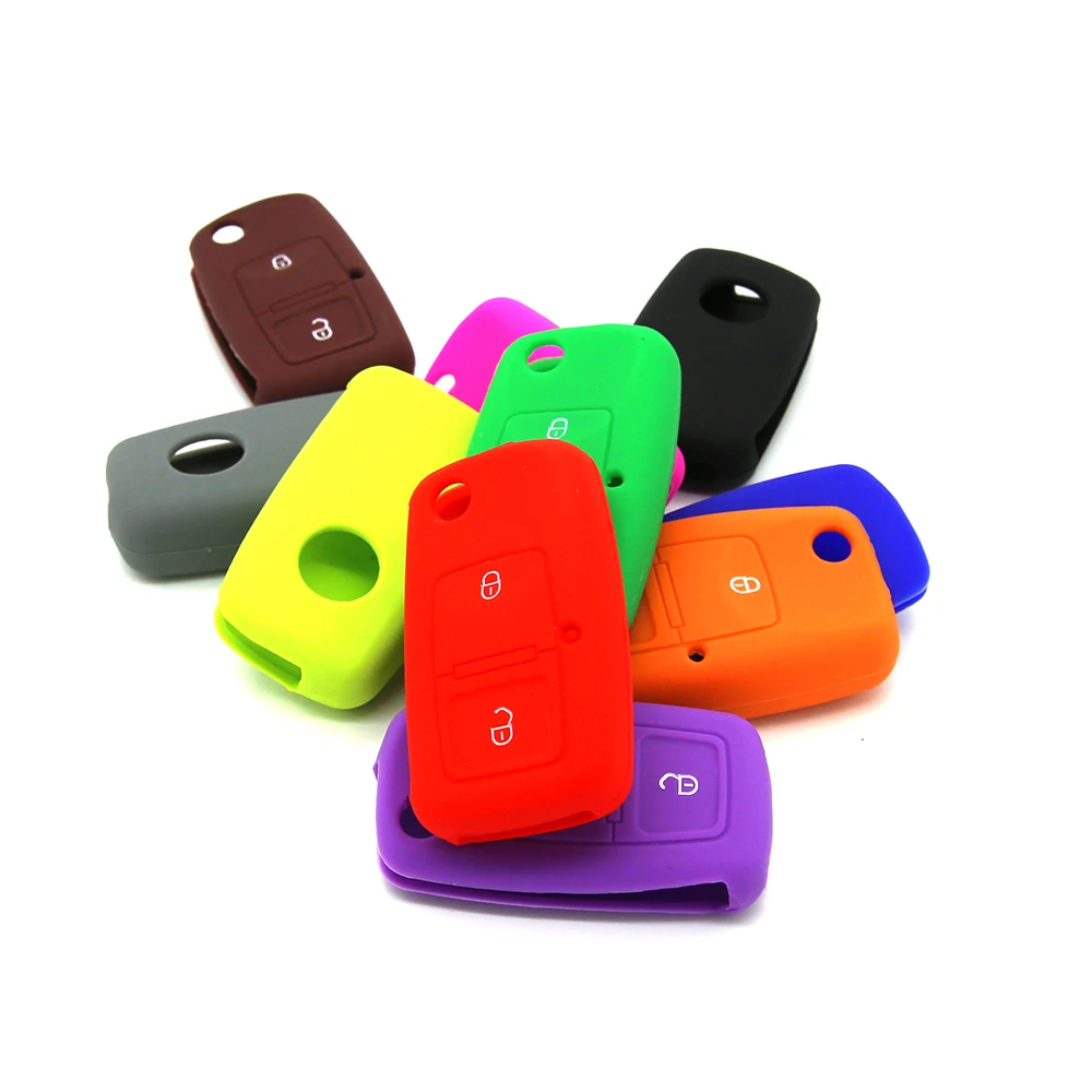 Key Case Cover Flip Key Fob Shell Car Key Shell for VW Bora Touran Cady 2 Buttons