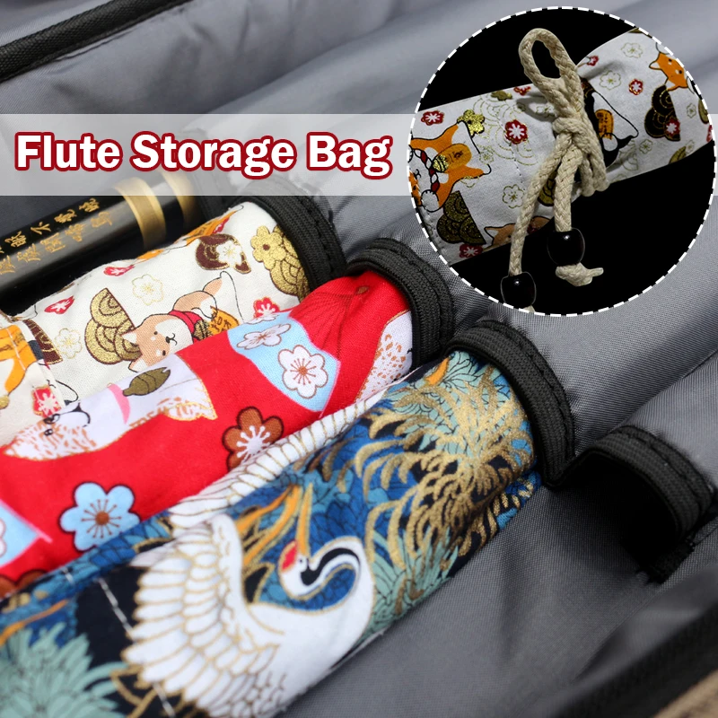 60/80Cm Flute Storage Bag Portable Dust Protection Case Cover Bamboo Flute Bag Integrated Storage for Outdoor Carrying