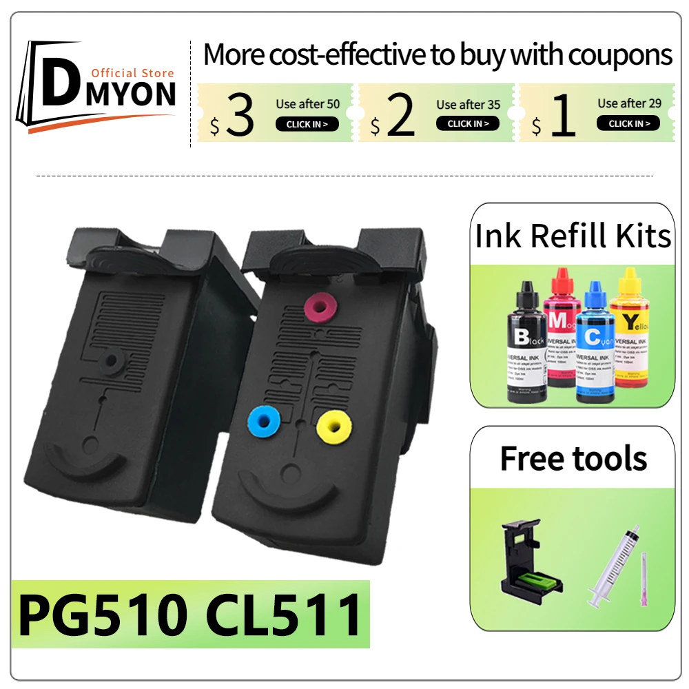 

PG 510 CL 511 Ink Cartridge pg510 cl511 Compatible for Canon IP 2700 2702 MP 230 240 250 252 260 270 330 280 282 MX320 Printer