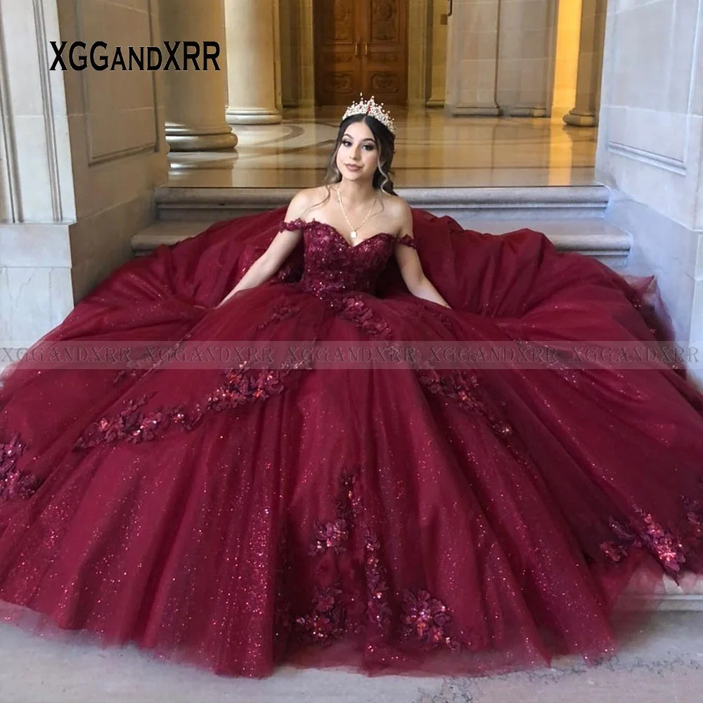 Xv Años Vestidos De 15 AÃ±os De Color Vino Tinto Quinceanera