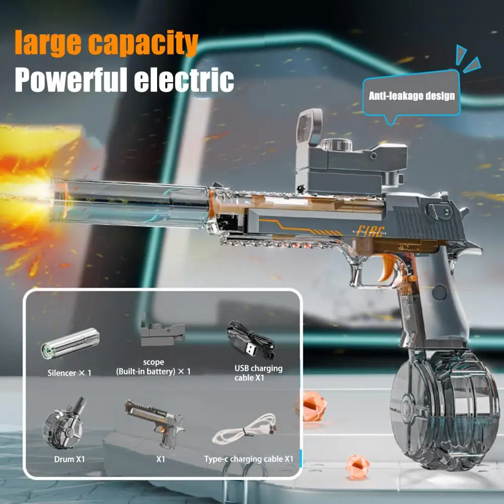 Summer Toys Desert Eagle Water Gun Full Automatic Electric Shooting Water Gun Toy Children Outdoor Beach Fight Toy Boy Girl Gift 4