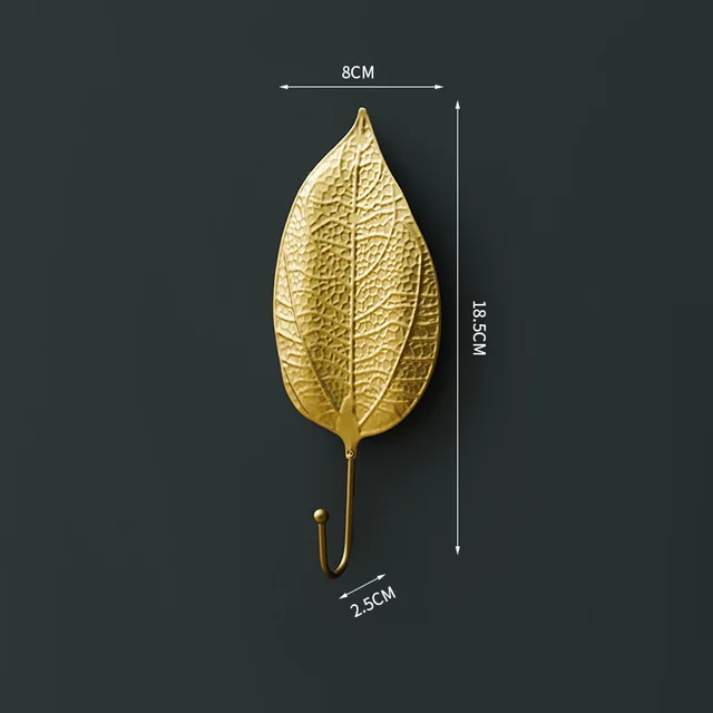 Északi Arany Levél Horgok Fali Kulccsal Függő Ruhák Állvány Vashorog Törülköző Kalap Tároló Otthoni Szervezet - Image 5