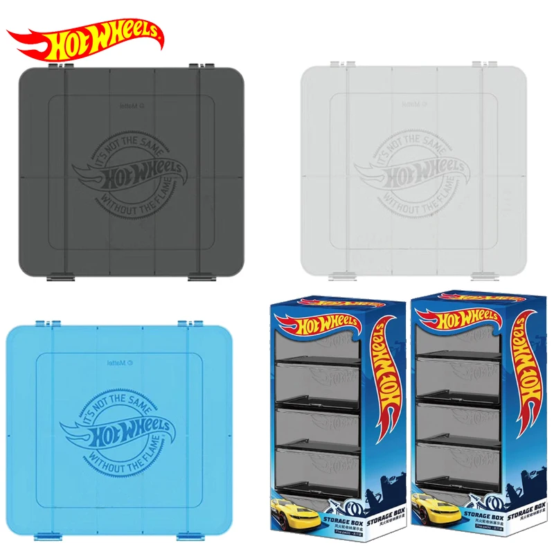 Original Hot Wheels Car Storage Box for Diecast 1:64 Voiture Display Box  Matchbox Collection Educational Boys Toys for Children