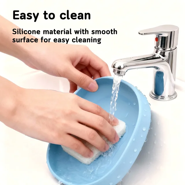 2PCS Whisker-Friendly Silicone Cat Plates, Wide Shallow Pet Bowls, Non-Spill Feeding Dish for Dry Wet Food 4