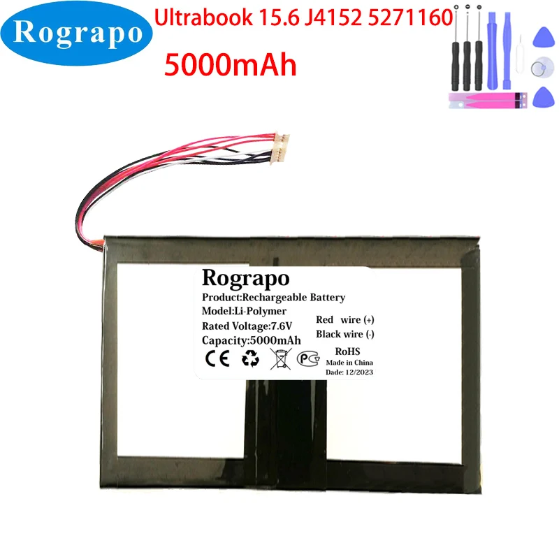 Nuovo 7.6V 5000Mah Ultrabook 15.6 J4152 Dc 5271160 Laptop Tablet Pc Batteria 10 Pin 8 Fili Spina