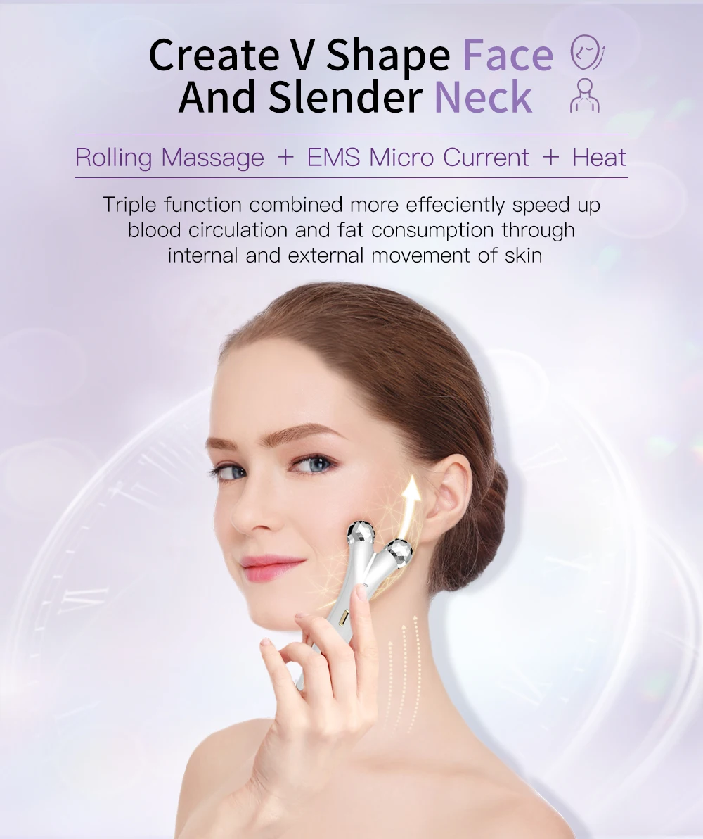 Anlan ems face roller electric v face massagers microcurrent face lift beauty machine slimmer double chin massage skin care tool