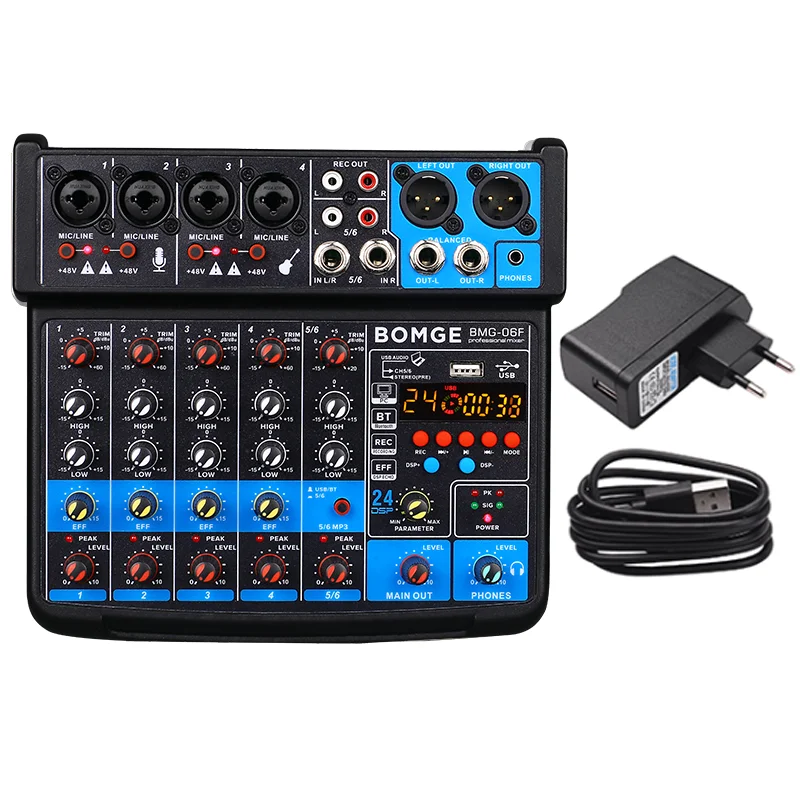 BOMGE 8 Channel Mixing Console 24 DSP Effect Professional USB Bluetooth  Digital DJ Karaoke KTV Sound Audio Mixer with MP3 - AliExpress