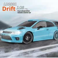 LD2801 1/28 4WD RC Drift Car Proportional Steering LED Headlights  2.4G 2 Tire Sets Eco-Friendly Shell Perfect Kids Gift 2