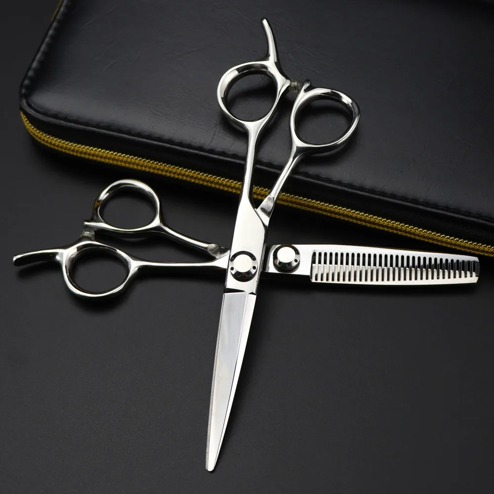 

Professional JP 440c steel 6 '' scissor Silver hair scissors haircut thinning barber tools cutting shears hairdressing scissors