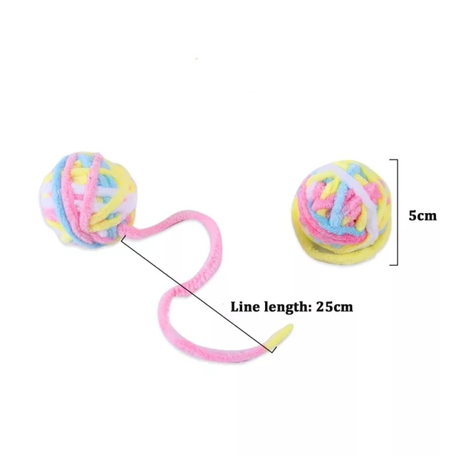MADDEN Funny Cat Toys Colorful Yarn Balls with Bell Sounding Interactive Chewing Toy for Kitten Stuffed Toy Ball Cat Supplies 6