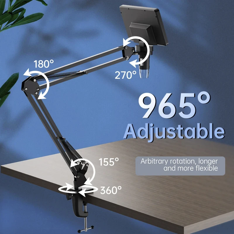 Microscope Arm Stand Flexible Adjustable Metal Bracket Mount for Coin Microscopes Compatible with DM4 DM7 DM9 MS1 MS3