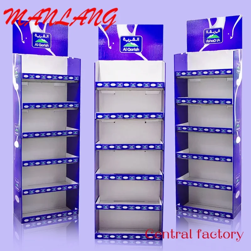 CustomDesign Pharmacy Cardboard Display Shelf, Corrugated Paper Shelf Floor Display for Store