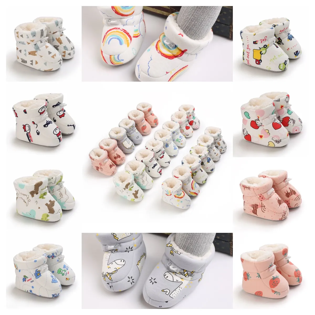 Baby cartoon cute thick snow boots, comfortable and non slip
