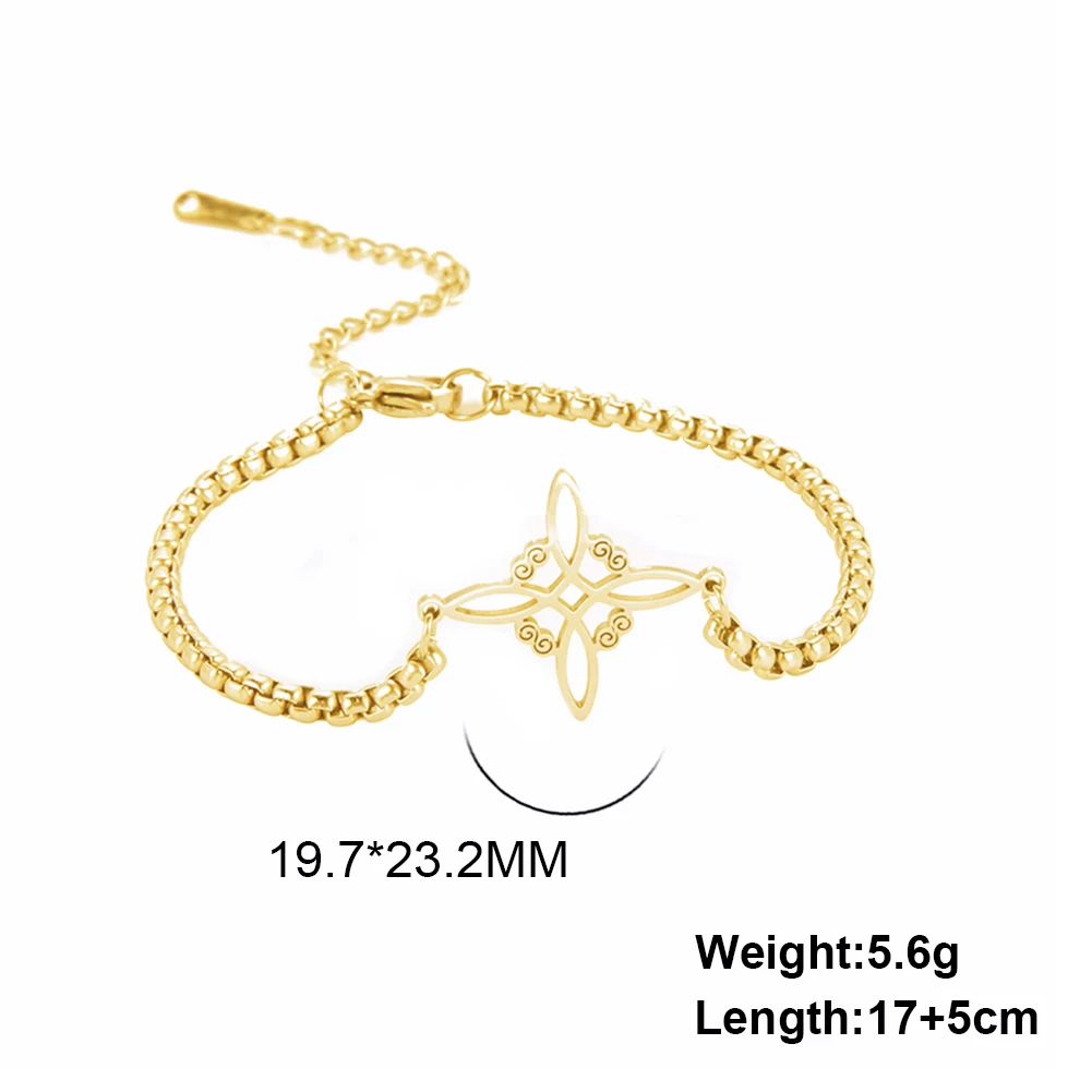 VASSAGO Witch Knot Charm Bracelet Men's and Women's Stainless Steel Box Chain Protector Jewelry Gift 2023 6