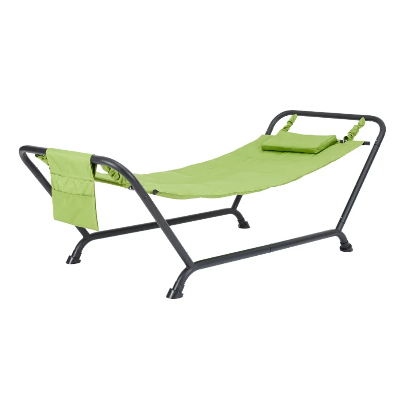Belden Park Hammock with Stand and Pillow, Outdoor, Material Polyester, Multi color, Assembled Length 90.55" 1