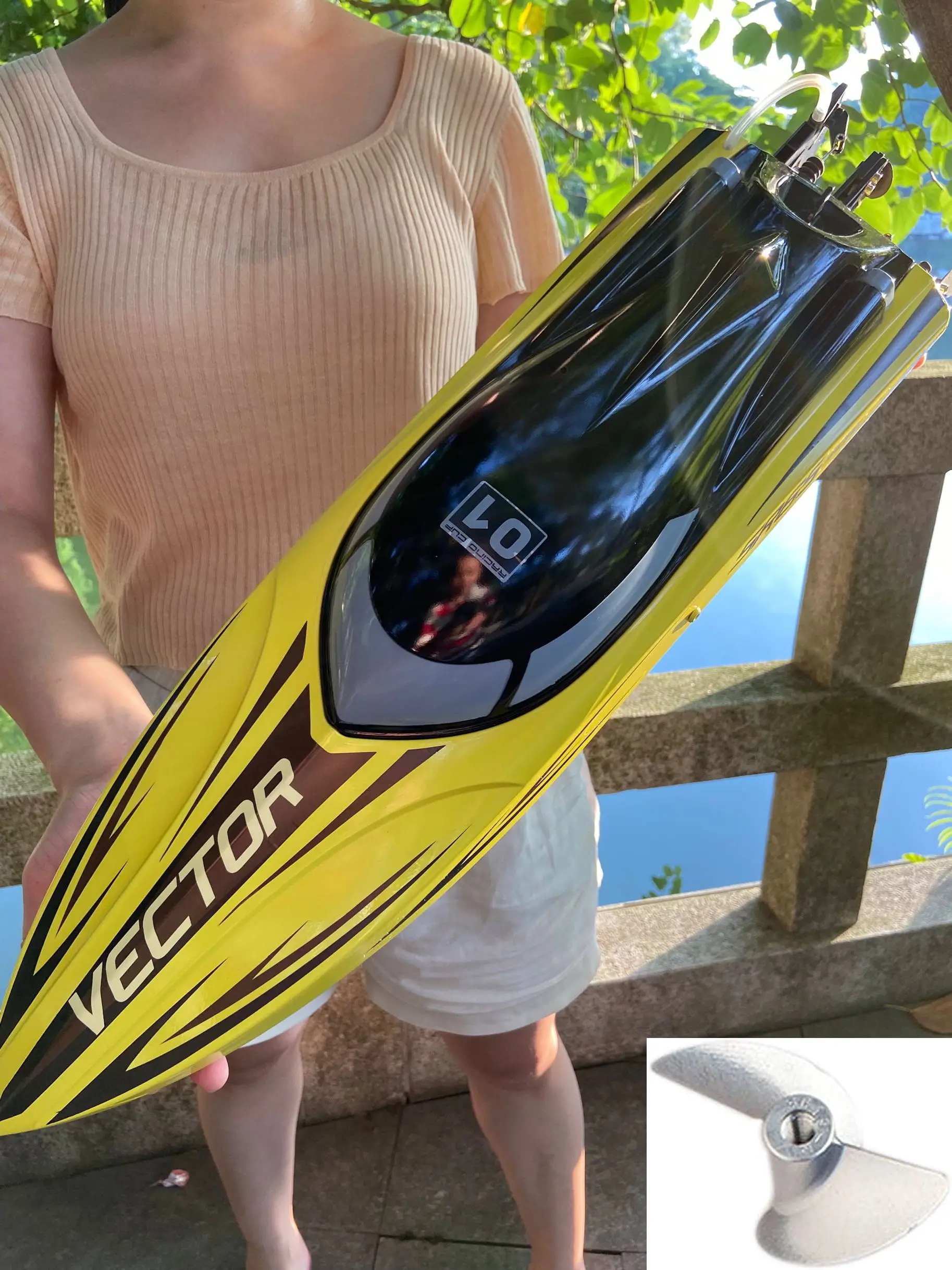 RC Boat Hobby RC Submarine Speedboat Large 65cm (25") Fast Hull Top Speed 55km/h Super Brushless Motor with Battery 5