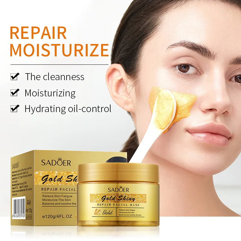 SADOER Golden Sleeping Facial Masks Moisturizing Firming Brightening Hydrating Face Mask Creams Masks Facial Skin Care Products