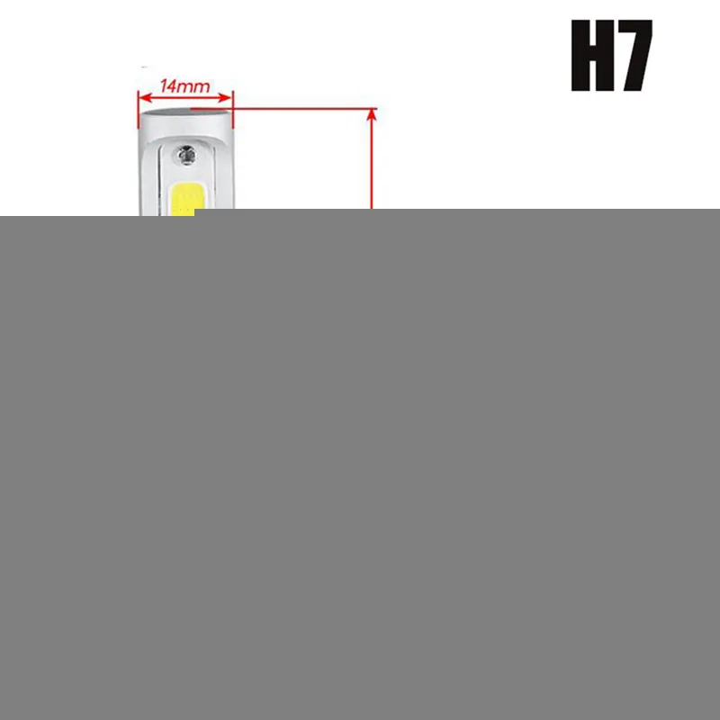 LED Car Headlights H4 H7 COB 72W 16000LM 6000K 1Piece