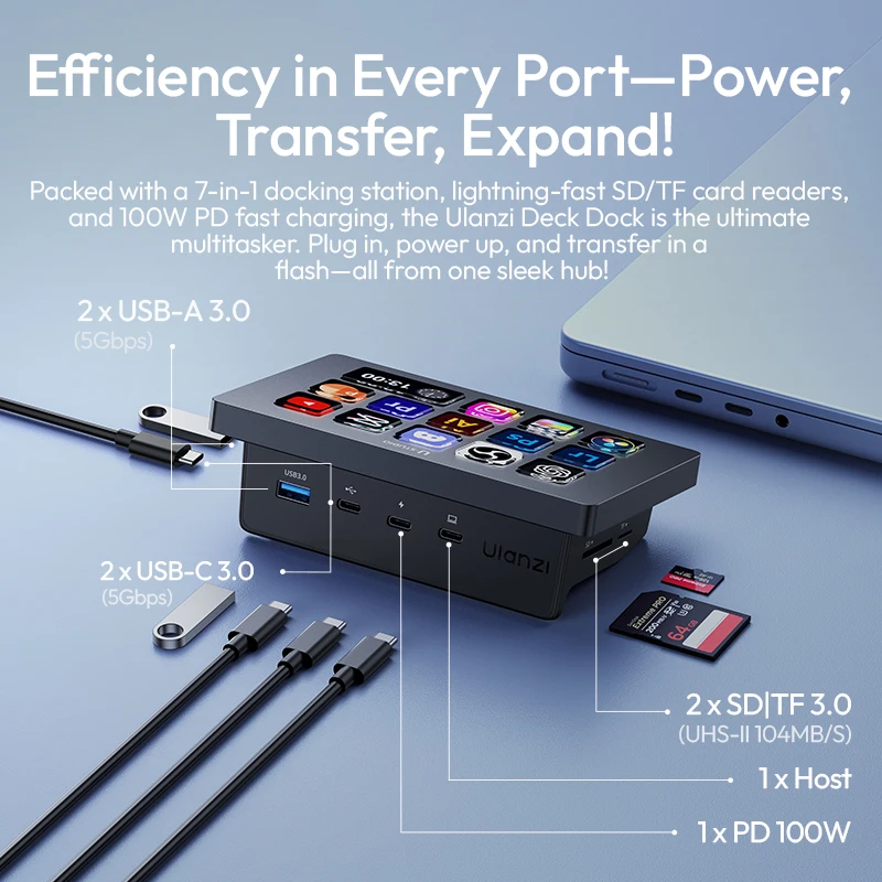 Ulanzi D200H 7 in 1 Stream Deck with 13 DIY Keys Stream