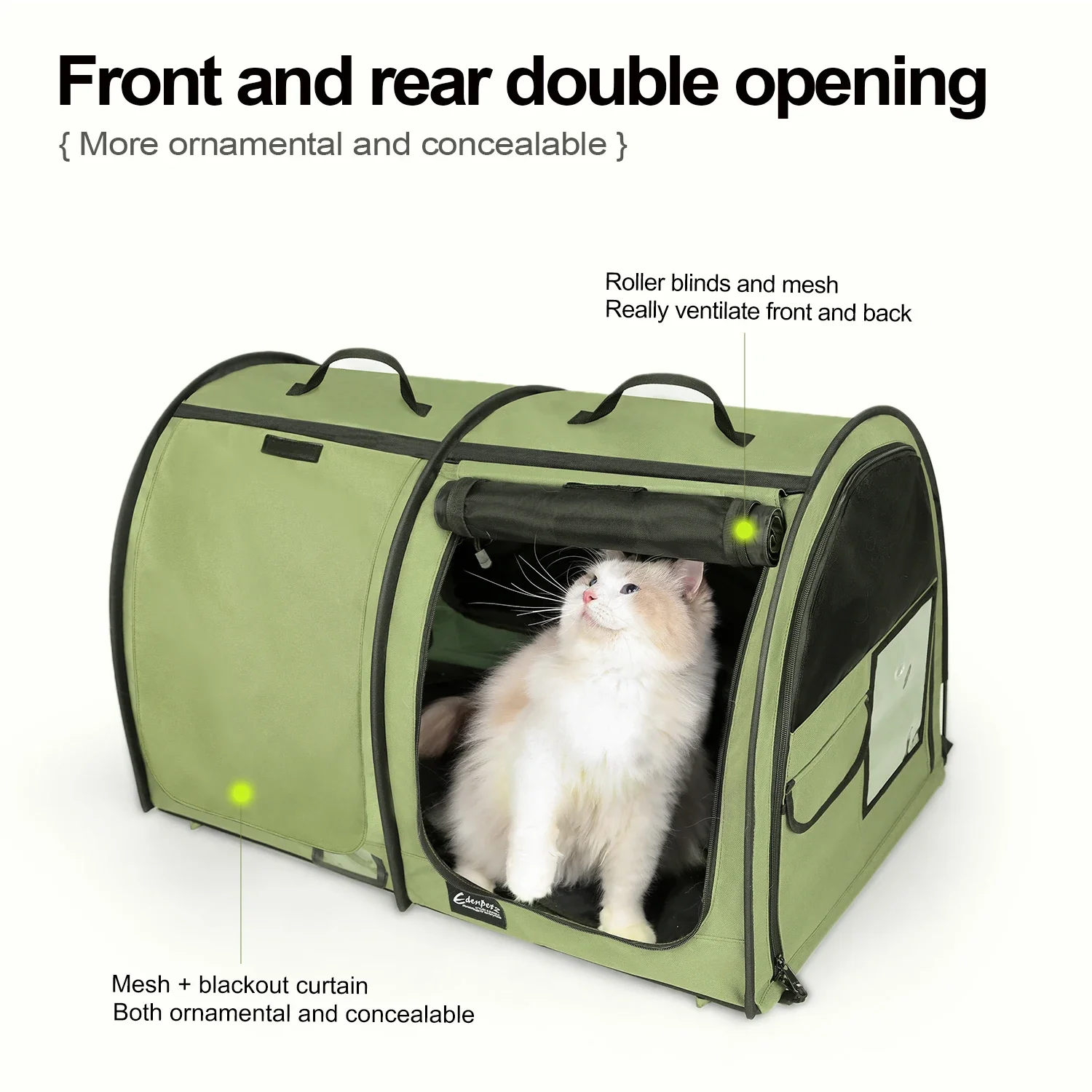 EFCAT Portable Cat Show Cage Pet Car Seat Cage Foldable Cattery Delivery Room Cat House
