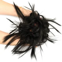 Chignon synthétique en désordre, faux chouchous, Extension de cheveux bouclés, queue de cheval, Chignon, bandeau, chignons pour femmes 5