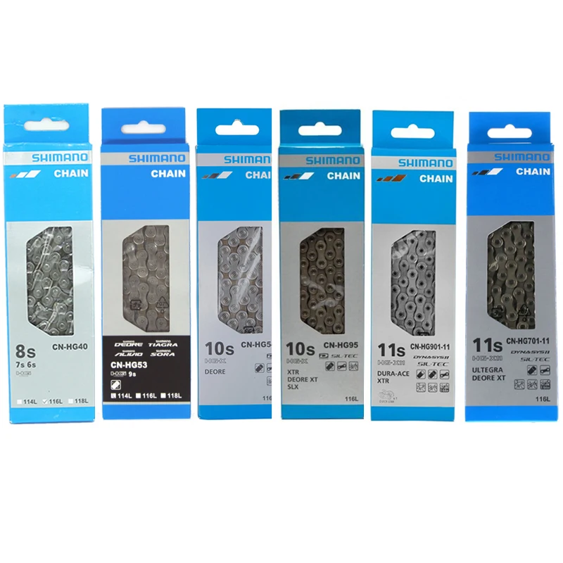 Велосипедная цепь Shimano HG40 HG53 HG54 HG95 HG701 HG901 для дорожного велосипеда 8 9 10 11