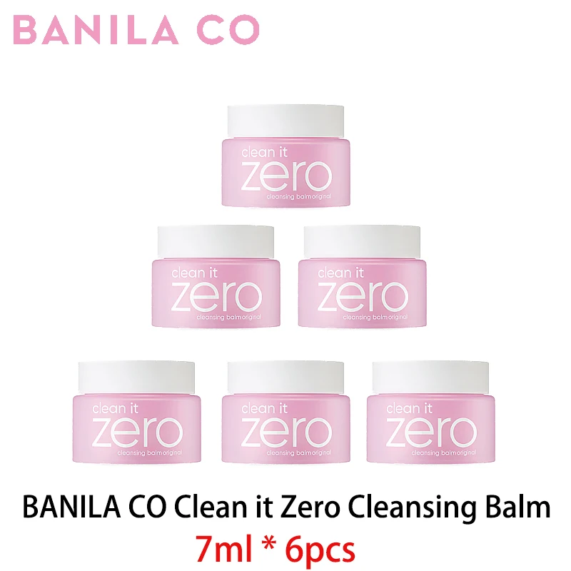 

6pcs BANILA CO Clean it Zero Cleansing Balm 7ml Korean Cosmetics Makeup Remover Clean Pore Cleanser Skin Care Gentle Cleanser