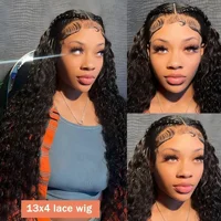 360 HD Full Lace Curly Wigs Human Hair Preplucked 13x6 13x4 Lace Frontal Wig Deep Wave Glueless Human Hair Ready To Wear 30Inch