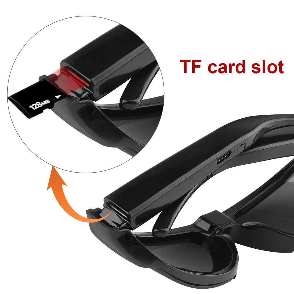 Telecamera HD 1080P Mini a Forma di Occhiali, Portatile, per Sicurezza Esterna, Sport, Registrazione Video DVR, Videocamera di Sorveglianza - immagine 6