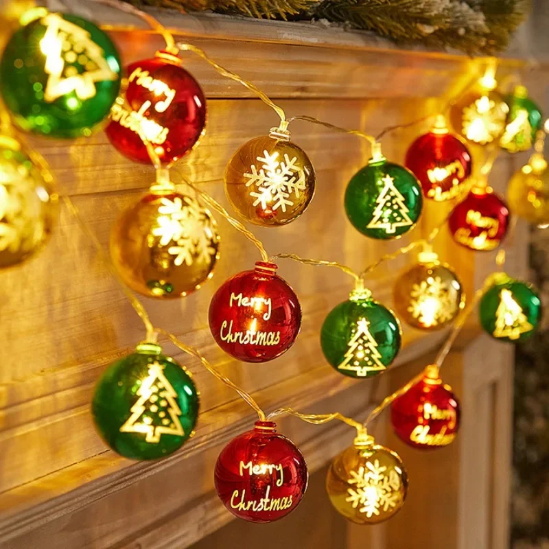 

LED Christmas Ball Light String Santa Claus Stars Lamp Strings Battery Powered Xmas Tree Garland Light for Wedding Home Decor