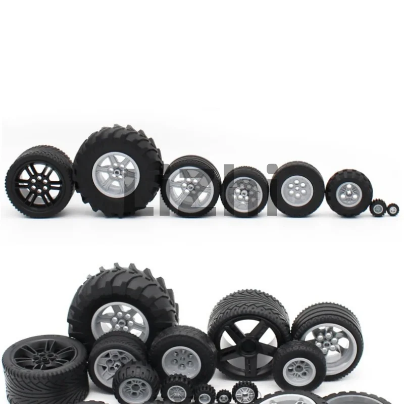 

15413 44309 68577 44771 23799 49294 15038 56145 Building Block Compatible Race Car Truck Toy High-Tech Tire Wheel Hub DIY MOC